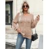 imageZeagoo Womens Knit Cardigan Sweaters Button Down Shirts Long Sleeve Crew Neck Ribbed Knit Blouse Open Front Work TopsKhaki