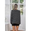 imageZeagoo Womens Knit Cardigan Sweaters Button Down Shirts Long Sleeve Crew Neck Ribbed Knit Blouse Open Front Work TopsStriped 102