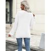 imageZeagoo Womens Knit Cardigan Sweaters Button Down Shirts Long Sleeve Crew Neck Ribbed Knit Blouse Open Front Work TopsWhite
