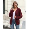 imageZeagoo Womens Knit Cardigan Sweaters Button Down Shirts Long Sleeve Crew Neck Ribbed Knit Blouse Open Front Work TopsWine Red