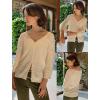 imageZeagoo Womens Lightweight Summer Cropped Cardigan 34 Sleeve Button up Thin Bolero Crochet Knit Shrug SweaterAwhite