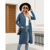 imageZeagoo Womens Long Cardigan Sweaters Lightweight Sweater Long Sleeve Open Front Casual Knit Duster Cardigans with PocketBlue