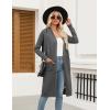 imageZeagoo Womens Long Cardigan Sweaters Lightweight Sweater Long Sleeve Open Front Casual Knit Duster Cardigans with PocketDark Grey