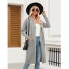imageZeagoo Womens Long Cardigan Sweaters Lightweight Sweater Long Sleeve Open Front Casual Knit Duster Cardigans with PocketLight Grey