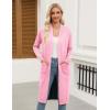 imageZeagoo Womens Long Cardigan Sweaters Lightweight Sweater Long Sleeve Open Front Casual Knit Duster Cardigans with PocketPink