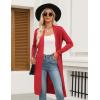 imageZeagoo Womens Long Cardigan Sweaters Lightweight Sweater Long Sleeve Open Front Casual Knit Duster Cardigans with PocketRed