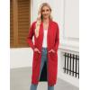 imageZeagoo Womens Long Cardigan Sweaters Lightweight Sweater Long Sleeve Open Front Casual Knit Duster Cardigans with PocketRed