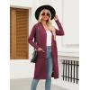 imageZeagoo Womens Long Cardigan Sweaters Lightweight Sweater Long Sleeve Open Front Casual Knit Duster Cardigans with PocketWine Red