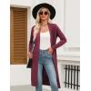 imageZeagoo Womens Long Cardigan Sweaters Lightweight Sweater Long Sleeve Open Front Casual Knit Duster Cardigans with PocketWine Red