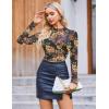 imageZeagoo Womens Mesh Long Sleeve Tops Mock Neck Going Out See Through Shirts Sexy Sheer Blouses Clubwear SXXLBf282