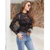 imageZeagoo Womens Mesh Long Sleeve Tops Mock Neck Going Out See Through Shirts Sexy Sheer Blouses Clubwear SXXLJh255