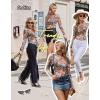 imageZeagoo Womens Mesh Long Sleeve Tops Mock Neck Going Out See Through Shirts Sexy Sheer Blouses Clubwear SXXLWf66