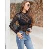 imageZeagoo Womens Mesh Long Sleeve Tops Mock Neck Going Out See Through Shirts Sexy Sheer Blouses Clubwear SXXLZw781