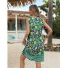 imageZeagoo Womens Summer Beach Dresses 2025 Loose Sleeveless Mini Sundress Swimsuit Coverup Spring Casual Boho Tank DressBlue Floral