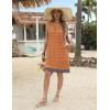 imageZeagoo Womens Summer Beach Dresses 2025 Loose Sleeveless Mini Sundress Swimsuit Coverup Spring Casual Boho Tank DressOrange