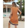 imageZeagoo Womens Summer Beach Dresses 2025 Loose Sleeveless Mini Sundress Swimsuit Coverup Spring Casual Boho Tank DressOrange