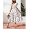 imageZeagoo Womens Summer Casual Dress Flutter Short Sleeve V Neck Button Down Tiered Flowy Long Dress with PocketsBf310