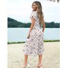 imageZeagoo Womens Summer Casual Dress Flutter Short Sleeve V Neck Button Down Tiered Flowy Long Dress with PocketsBf310