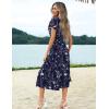 imageZeagoo Womens Summer Casual Dress Flutter Short Sleeve V Neck Button Down Tiered Flowy Long Dress with PocketsSf180