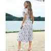 imageZeagoo Womens Summer Casual Dress Flutter Short Sleeve V Neck Button Down Tiered Flowy Long Dress with PocketsXh419