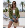 imageZeagoo Womens Summer Crochet Cardigan Sweaters Lightweight Open Front 34 Sleeve Batwing Kimono Boho Knit Cover Ups 2025Army Green
