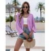 imageZeagoo Womens Summer Crochet Cardigan Sweaters Lightweight Open Front 34 Sleeve Batwing Kimono Boho Knit Cover Ups 2025Purple