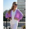 imageZeagoo Womens Summer Crochet Cardigan Sweaters Lightweight Open Front 34 Sleeve Batwing Kimono Boho Knit Cover Ups 2025Purple