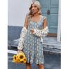 imageZeagoo Womens Summer Dress Casual Ruffle Tiered Floral Square Neck Sundresses Beach Boho Mini Aline Dress 2025 with Pockets02 Blue Floral