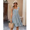 imageZeagoo Womens Summer Dress Casual Ruffle Tiered Floral Square Neck Sundresses Beach Boho Mini Aline Dress 2025 with Pockets02 Blue Floral