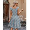 imageZeagoo Womens Summer Dress Casual Ruffle Tiered Floral Square Neck Sundresses Beach Boho Mini Aline Dress 2025 with Pockets02 Blue Floral