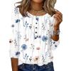 imageZeagoo 34 Length Sleeve Womens Tops Round Neck Casual Summer Tunic Tops Basic Tees Blouses Dressy TShirts Pleated ShirtsAwhite