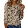 imageZeagoo 34 Length Sleeve Womens Tops Round Neck Casual Summer Tunic Tops Basic Tees Blouses Dressy TShirts Pleated ShirtsBeige
