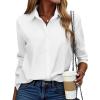 imageZeagoo Button Down Shirt for Women Long Sleeve Blouses Floral Printed Tops Business Casual Work Outfits SXXLZwhitestain Shield