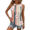 imageZeagoo Summer Tank Top for Women 2025 Pleated High Neck Tops Loose Fit Flowy Dressy Tunic Sleeveless ShirtsCpink Stripe