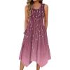 imageZeagoo Womens Casual Dress for Summer Tank Dress Loose Flowy Beach Dress with Pockets Hankerchief Flare Midi Sundress 2025Purple Print