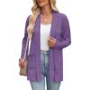 imageZeagoo Womens Lightweight Cardigan Sweaters Open Front Long Sleeve Casual Loose Thin Cardigans with Pockets 2025Purple
