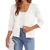 imageZeagoo Womens Lightweight Summer Cropped Cardigan 34 Sleeve Button up Thin Bolero Crochet Knit Shrug SweaterAwhite