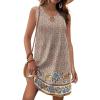 imageZeagoo Womens Summer Beach Dresses 2025 Loose Sleeveless Mini Sundress Swimsuit Coverup Spring Casual Boho Tank DressOrange Print