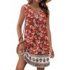 imageZeagoo Womens Summer Beach Dresses 2025 Loose Sleeveless Mini Sundress Swimsuit Coverup Spring Casual Boho Tank DressRed Print