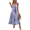 imageZeagoo Womens Summer Maxi Dress Spaghetti Strap Casual Printed Dress Boho Floral Beach SundressPattern7
