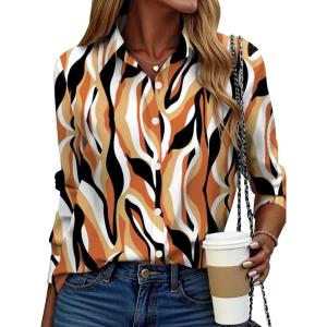 imageZeagoo Button Down Shirt for Women Long Sleeve Blouses Floral Printed Tops Business Casual Work Outfits SXXLMulticolor 123