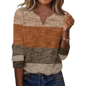 imageZeagoo Long Sleeve Shirts for Women Casual V Neck Fall Tops Dressy Summer Work Blouses ClothesGeometric 398