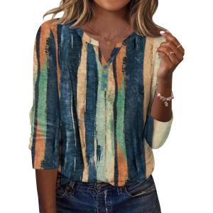imageZeagoo Long Sleeve Shirts for Women Casual V Neck Fall Tops Dressy Summer Work Blouses ClothesMulticolor 289