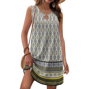 imageZeagoo Womens Summer Beach Dresses 2025 Loose Sleeveless Mini Sundress Swimsuit Coverup Spring Casual Boho Tank DressWhite
