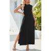 imageZeagoo Maxi Dresses for Women 2025 Summer Casual Sleeveless Floral Sundress Long Split Dresses with Pockets Beach VacationA02black