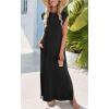 imageZeagoo Maxi Dresses for Women 2025 Summer Casual Sleeveless Floral Sundress Long Split Dresses with Pockets Beach VacationA02black
