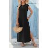 imageZeagoo Maxi Dresses for Women 2025 Summer Casual Sleeveless Floral Sundress Long Split Dresses with Pockets Beach VacationA02black