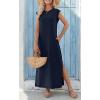 imageZeagoo Maxi Dresses for Women 2025 Summer Casual Sleeveless Floral Sundress Long Split Dresses with Pockets Beach VacationA03blue