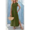 imageZeagoo Maxi Dresses for Women 2025 Summer Casual Sleeveless Floral Sundress Long Split Dresses with Pockets Beach VacationA04green
