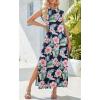 imageZeagoo Maxi Dresses for Women 2025 Summer Casual Sleeveless Floral Sundress Long Split Dresses with Pockets Beach VacationHf60